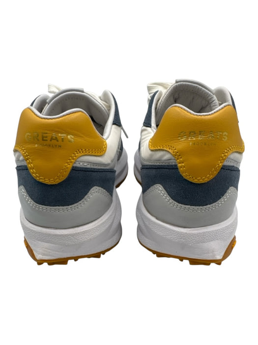 Greats Shoe Size 8.5 White, Blue, Yellow Leather & Suede Lace Up Sneakers White, Blue, Yellow / 8.5