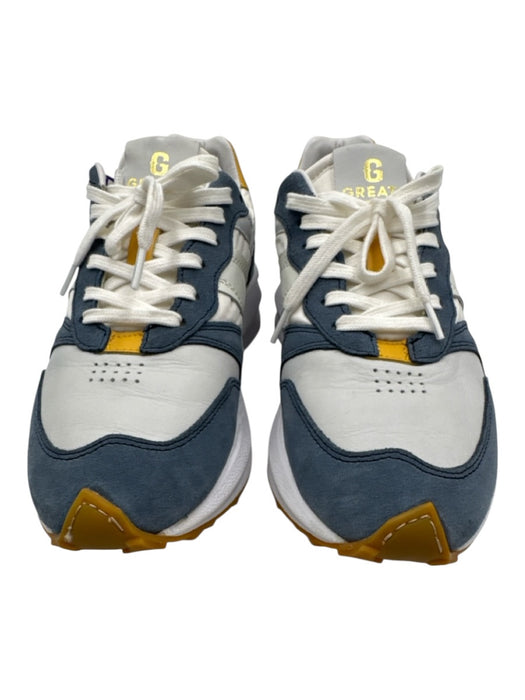 Greats Shoe Size 8.5 White, Blue, Yellow Leather & Suede Lace Up Sneakers White, Blue, Yellow / 8.5