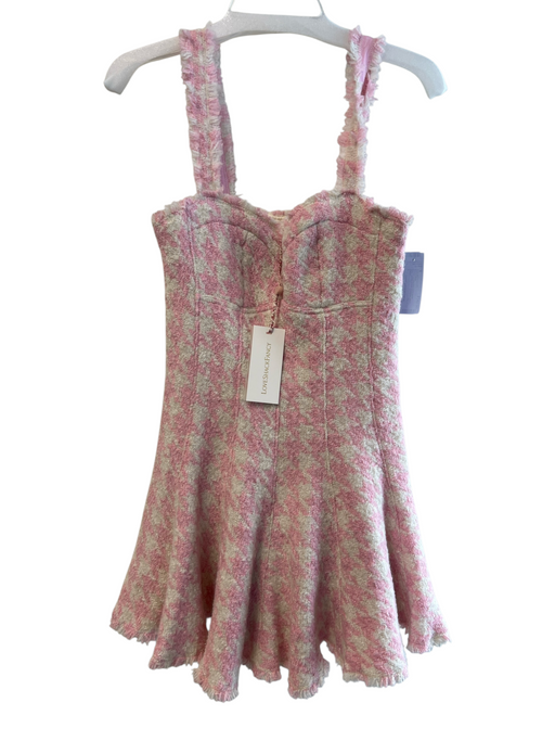 Love Shack Fancy Size 4 Cream & pink Polyester Blend Tweed Sweetheart Dress Cream & pink / 4