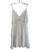 Love Shack Fancy Size M White Cotton V Neck Spaghetti Strap Lace Detail Dress White / M