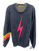 Aviator Nation Size S Dark Blue Cotton Blend Long Sleeve Thunderbolt Sweater Dark Blue / S