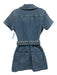Show Me Your Mumu Size M Med Wash Cotton Denim Short Sleeve Braided detail Dress Med Wash / M