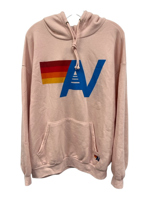 Aviator Nation Size L Light Pink Polyester & Cotton Long Sleeve Logo Sweater Light Pink / L