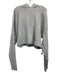 Alo Size M Light Gray Polyester Blend Cable Knit Crop Long Sleeve Hoodie Sweater Light Gray / M