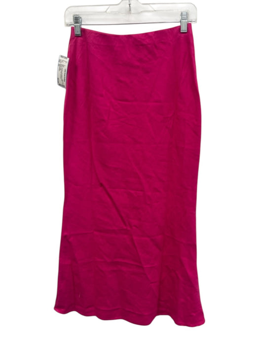 Anthropologie Size XS Hot pink Linen Blend Elastic Waist A Line Maxi Skirt Hot pink / XS