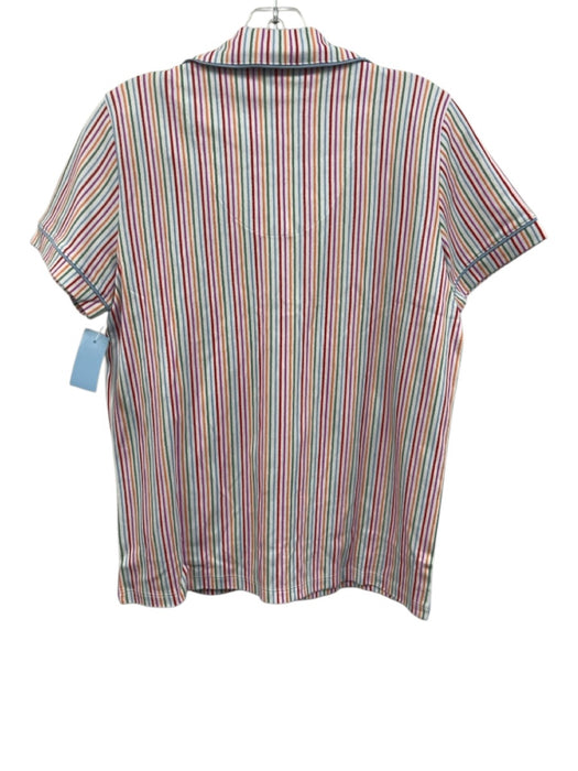 Roller Rabbit Size M White, Red & Multi Cotton Short Sleeve Striped Short Set White, Red & Multi / M