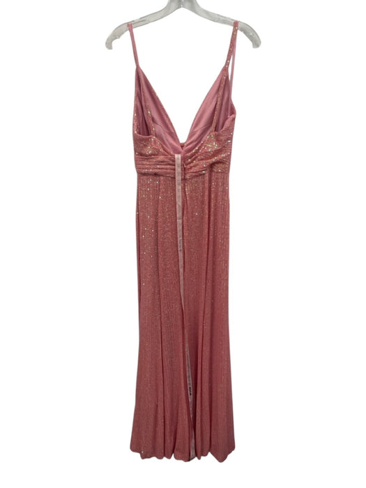 Ieena for Mac Duggal Size 6 Pink Polyester Spaghetti Strap Empire Waist Gown Pink / 6