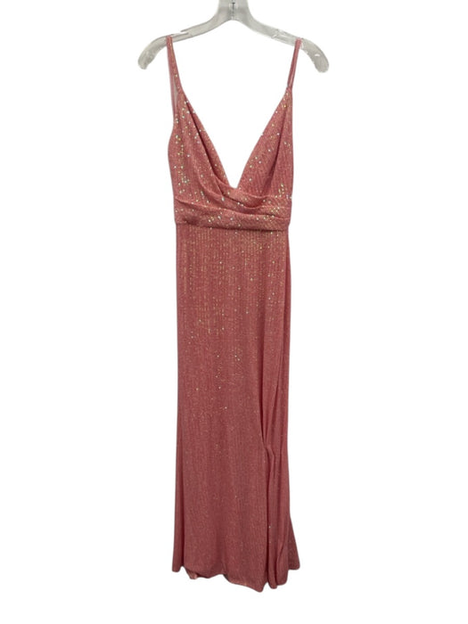 Ieena for Mac Duggal Size 6 Pink Polyester Spaghetti Strap Empire Waist Gown Pink / 6
