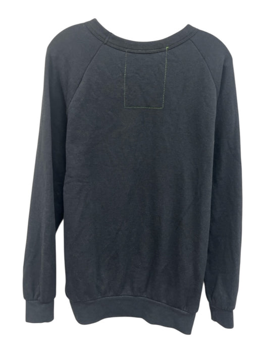 Aviator Nation Size L Charcoal Black Polyester & Cotton Long Sleeve Logo Sweater Charcoal Black / L