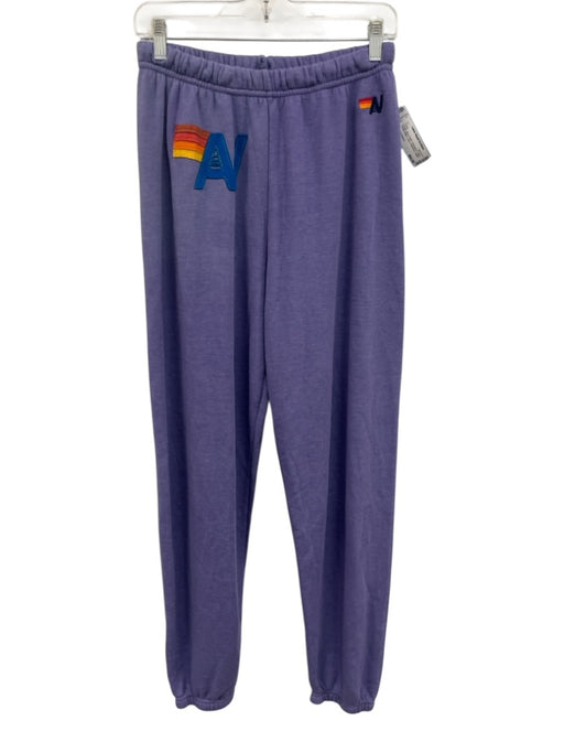 Aviator Nation Size L Purple, Blue & Multi Polyester & Cotton Logo Jogger Pants Purple, Blue & Multi / L