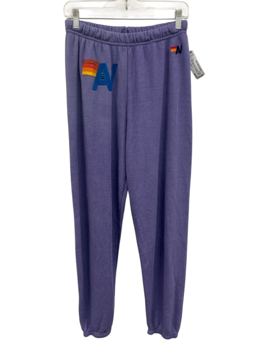 Aviator Nation Size L Purple, Blue & Multi Polyester & Cotton Logo Jogger Pants Purple, Blue & Multi / L