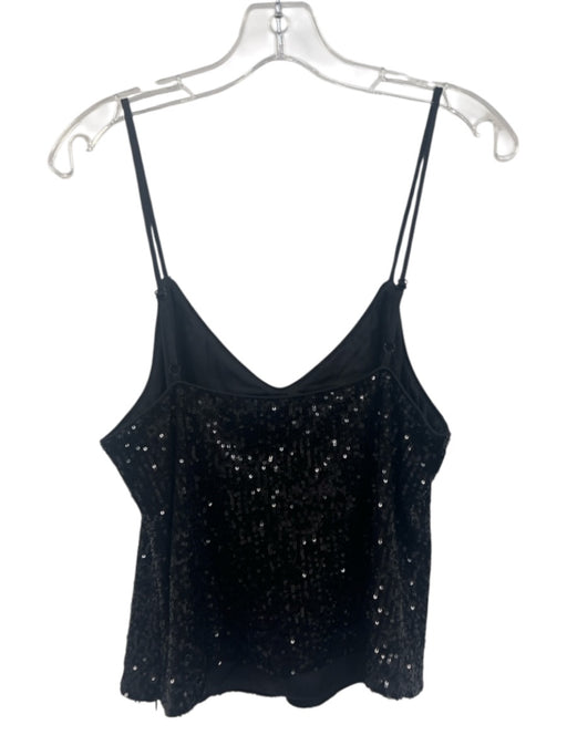 Ramy Brook Size 4 Black Polyester Spaghetti Strap All Over Sequins Side Zip Top Black / 4