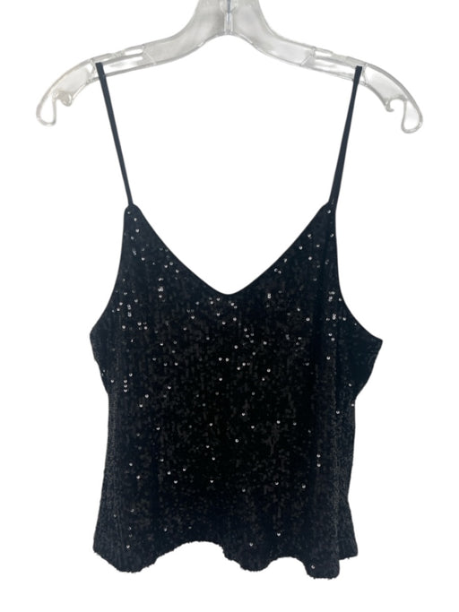 Ramy Brook Size 4 Black Polyester Spaghetti Strap All Over Sequins Side Zip Top Black / 4