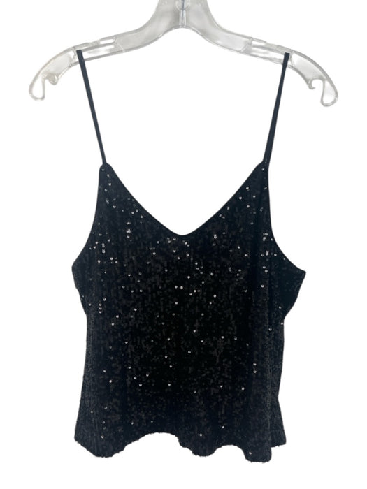 Ramy Brook Size 4 Black Polyester Spaghetti Strap All Over Sequins Side Zip Top Black / 4
