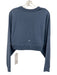 Alo Size S/P Slate Blue Modal Blend Long Sleeve Crop Sweatshirt Sweater Slate Blue / S/P