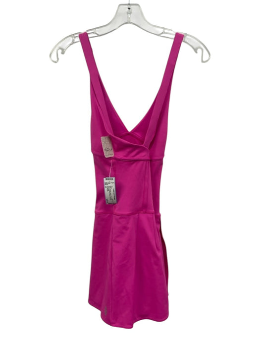 Free People Size M Hot pink Nylon Criss Cross Straps Paneled Shorts Dress Hot pink / M