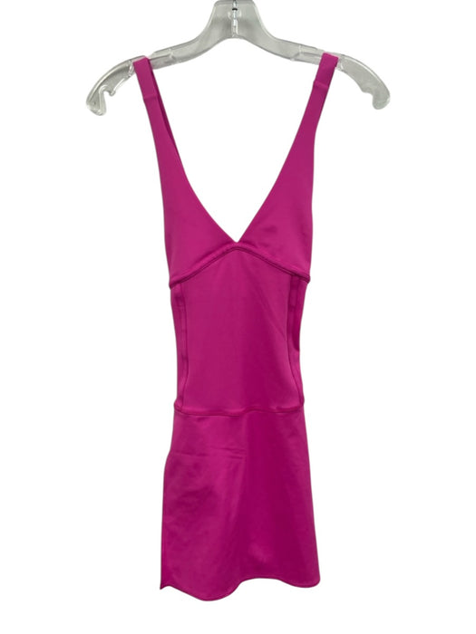 Free People Size M Hot pink Nylon Criss Cross Straps Paneled Shorts Dress Hot pink / M