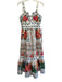 Farm Size S White, Red & Multi Cotton Sleeveless Floral Scallop Detail Dress White, Red & Multi / S