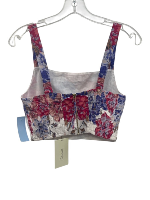 Cleobella Size S Purple, Pink & Mutli Organic Cotton Sleeveless Floral Crop Top Purple, Pink & Mutli / S
