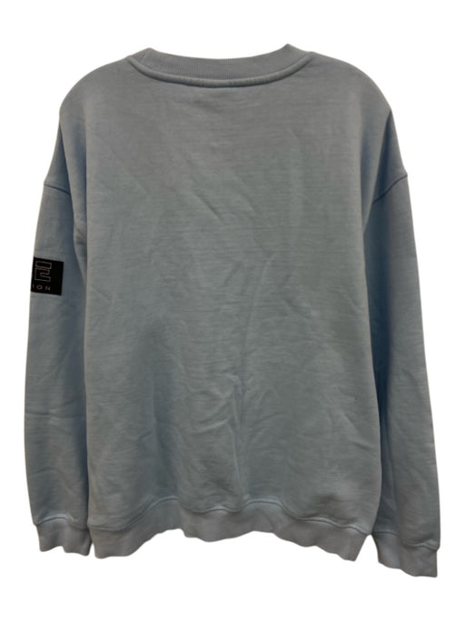 P.E Nation Size M Light Blue Cotton Blend Embroidered Logo Ribbed Hem Sweater Light Blue / M