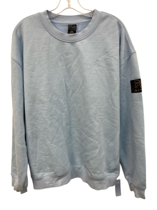P.E Nation Size M Light Blue Cotton Blend Embroidered Logo Ribbed Hem Sweater Light Blue / M