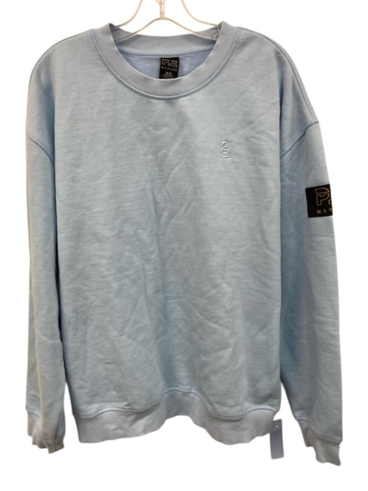 P.E Nation Size M Light Blue Cotton Blend Embroidered Logo Ribbed Hem Sweater Light Blue / M