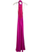 Misha Size S Pink Polyester Backless Button Neck Maxi Satin Dress Pink / S