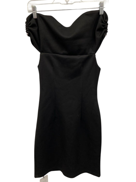 Superdown Size XS Black Polyester Blend Metal Detail Off the Shoulder Mini Dress Black / XS