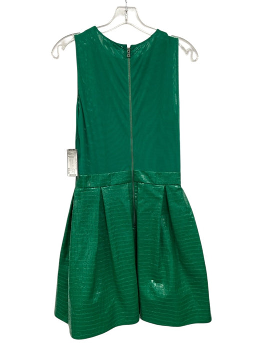 Alice + Olivia Size 6 Green Polyurethane Blend Mesh faux leather Mini Dress Green / 6