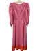 Olivia Rubin Size 4 Pink & Orange Polyester Puff Sleeves Polka Dot V Neck Dress Pink & Orange / 4