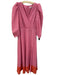 Olivia Rubin Size 4 Pink & Orange Polyester Puff Sleeves Polka Dot V Neck Dress Pink & Orange / 4