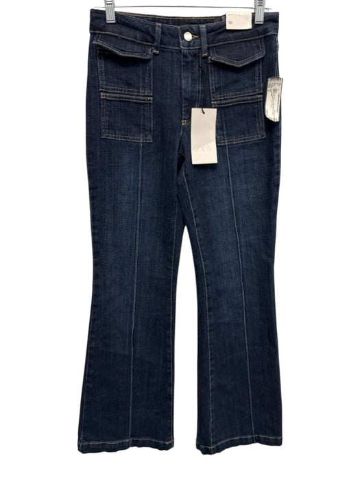 Zara Size 4 Dark Wash Cotton Blend Front Pocket Bootcut Jeans Dark Wash / 4