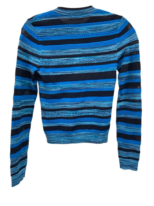 Ramy Brook Size XS Blue Viscose & Polyester Knit Long Sleeve Sheer Top Blue / XS