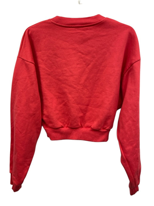 Alo Size M Pink Cotton & Polyester Cropped Logo Detail Sweatshirt Pink / M