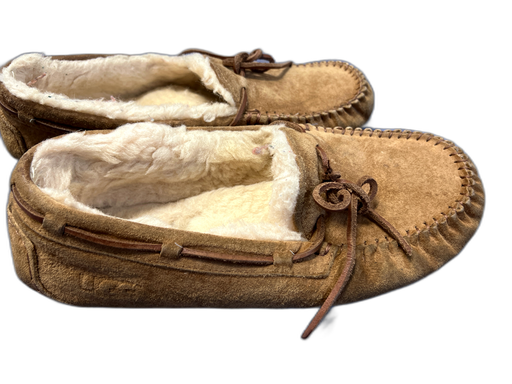 Ugg Shoe Size 8 Camel Suede Fur Lining Moccasin Stitching Detail Shoes Camel / 8