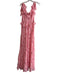 Love Shack Fancy Size 4 Pink Rayon Tie at Shoulders Floral Tiered Dress Pink / 4