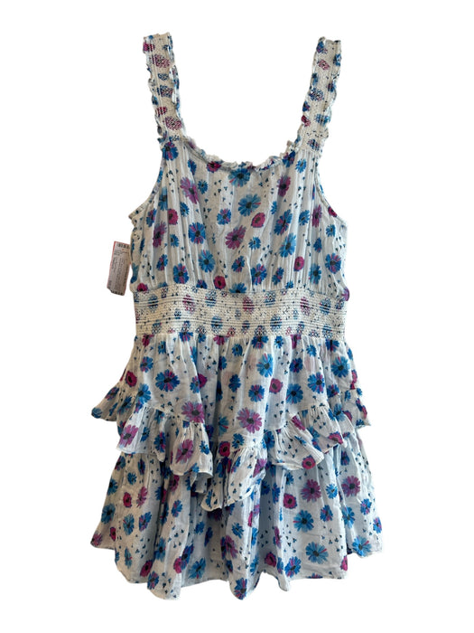 Love Shack Fancy Size Medium White, Blue & Purple Cotton Floral lined Dress White, Blue & Purple / Medium