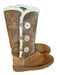 Ugg Shoe Size 8 Brown & Cream Suede Shearling Lined Buttons Below the Knee Boots Brown & Cream / 8