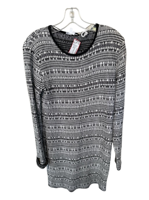 Helmut Lang Size M White & Black Polyamid Long Sleeve Woven Dress White & Black / M
