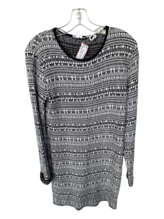 Helmut Lang Size M White & Black Polyamid Long Sleeve Woven Dress White & Black / M