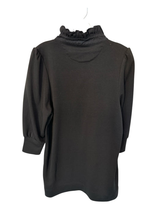 Pomander Place Size S Black Polyester Blend Long Sleeve Ruffle Collar Dress Black / S