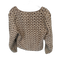 Shug! Size S Tan & Taupe Polyester Blend Long Sleeve Tweed Side Zip Sweater Tan & Taupe / S