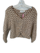 Shug! Size S Tan & Taupe Polyester Blend Long Sleeve Tweed Side Zip Sweater Tan & Taupe / S