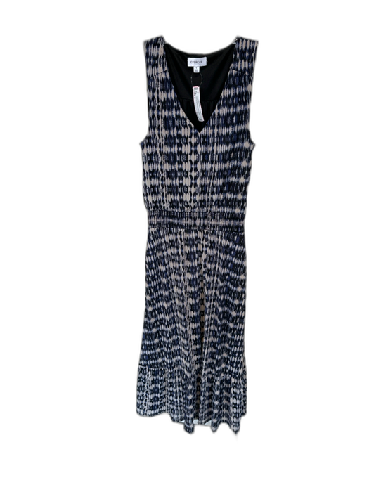 Evereve Size S Navy & Tan Polyester Blend Sleeveless Abstract Maxi Dress Navy & Tan / S