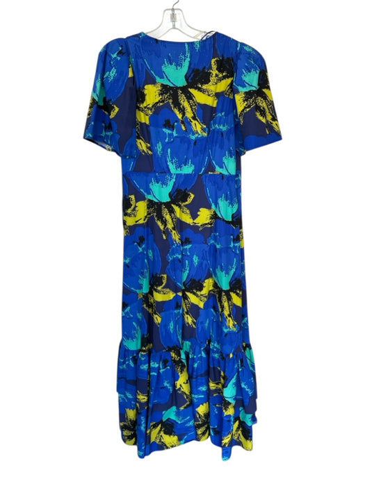 Christopher John Rogers x Target Size 8 Blue & Mustard Print Cotton V Neck Dress Blue & Mustard Print / 8