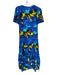 Christopher John Rogers x Target Size 8 Blue & Mustard Print Cotton V Neck Dress Blue & Mustard Print / 8