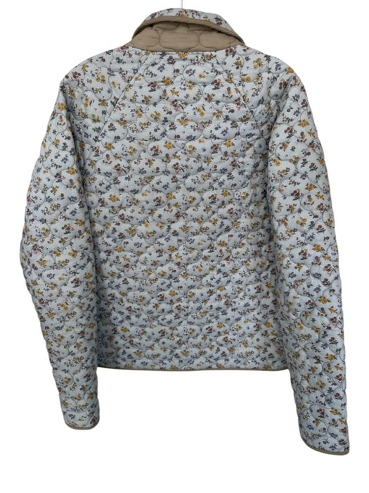 Mable Size S Baby blue & taupe Quilted Floral Tortoise Buttons Jacket Baby blue & taupe / S