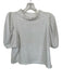 Queen of Sparkles Size M White & Silver Cotton Blend Short Balloon Sleeve Top White & Silver / M