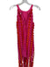 Just Me Size L Pink & Red Polyester Blend Embroidered Design Circles Midi Dress Pink & Red / L
