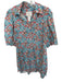 Hyacinth House Size M Blue & Coral Cotton & Polyester Botanical Collar Dress Blue & Coral / M